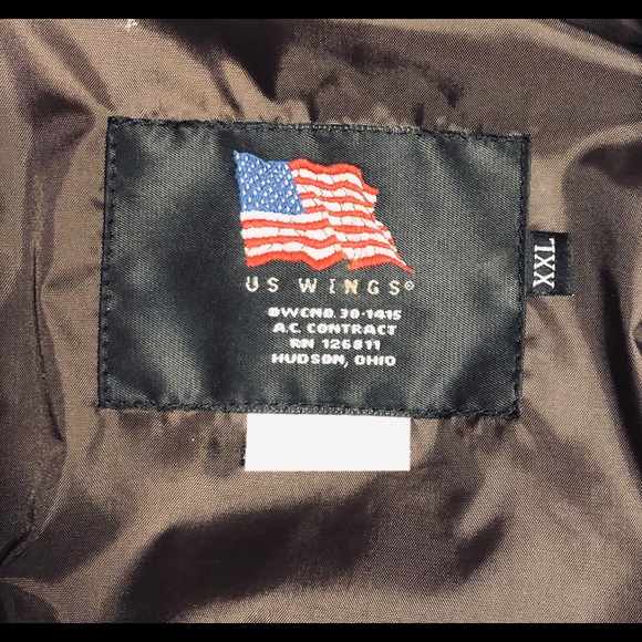 US Wings, men's XXL, black bomber jacket - Picture 2 of 10